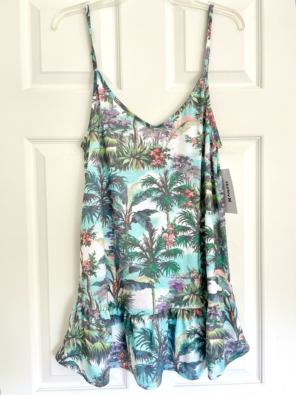 Hurley Escape Scenic Ruffle Hem Dress Coverup